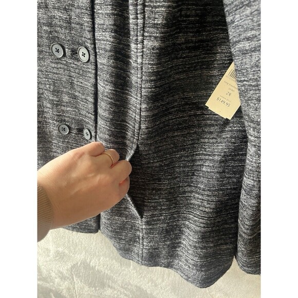 Coldwater Creek Blazer Women's 2X Wool Blend Button Up Charcoal Black Lined New - Picture 3 of 10